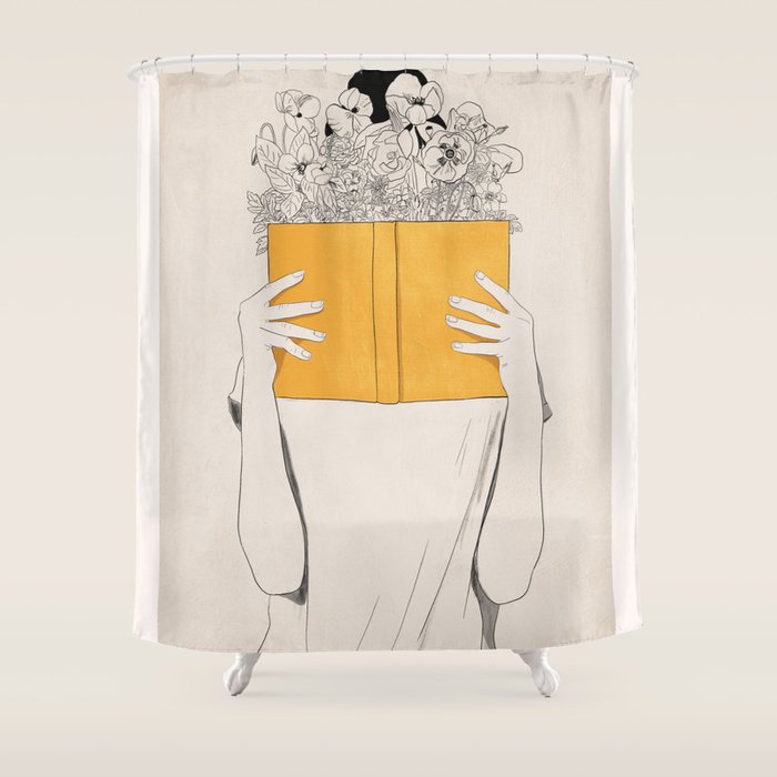 The Dreamer Line Art 6 Shower Curtain Gallery Image 1