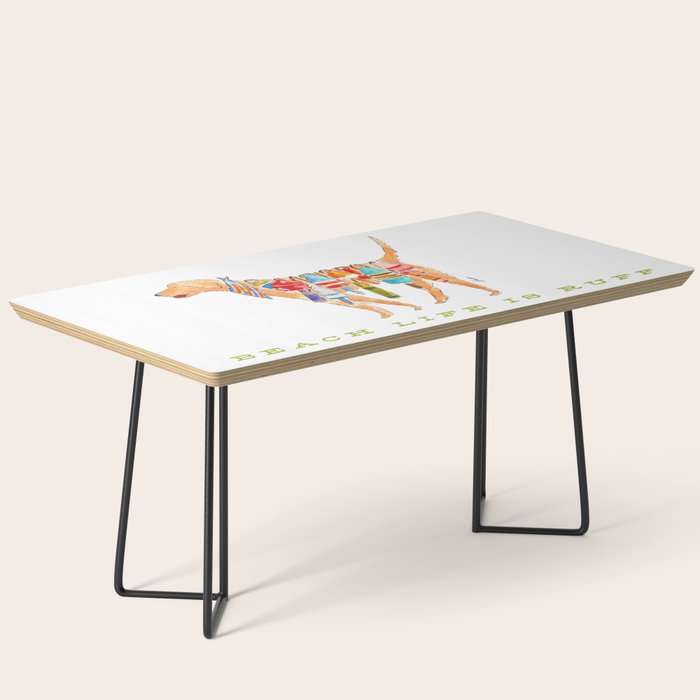 Yellow Dog Lab Buoy Beach Dog Watercolor Coffee Table Gallery Image 1