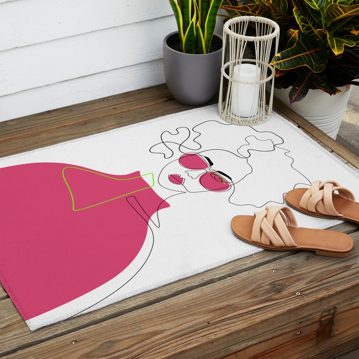 Style The Pink Outdoor Rug Gallery Image 2