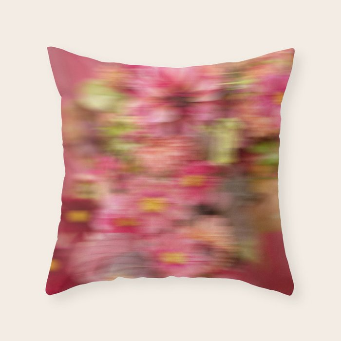Whimsical Blur | Abstract Floral Motion Photography Throw Pillow Gallery Image 6