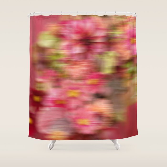 Whimsical Blur | Abstract Floral Motion Photography Shower Curtain Gallery Image 1