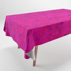 Bright Neon Hot Pink Fuchsia Brick Wall Tablecloth Gallery Image 1