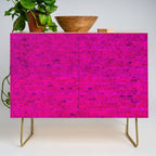 Bright Neon Hot Pink Fuchsia Brick Wall Credenza Gallery Image 1
