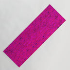 Bright Neon Hot Pink Fuchsia Brick Wall Yoga Mat Gallery Image 1