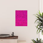 Bright Neon Hot Pink Fuchsia Brick Wall Poster Gallery Image 2