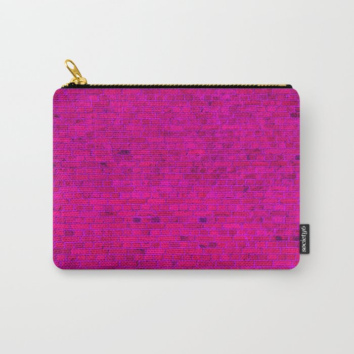 Bright Neon Hot Pink Fuchsia Brick Wall Carry All Pouch Gallery Image 1