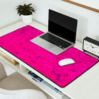Bright Neon Hot Pink Fuchsia Brick Wall Desk Mat Gallery Image 2