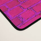 Bright Neon Hot Pink Fuchsia Brick Wall Desk Mat Gallery Image 4