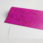 Bright Neon Hot Pink Fuchsia Brick Wall Wrapping Paper Gallery Image 2