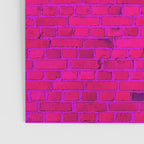 Bright Neon Hot Pink Fuchsia Brick Wall Poster Gallery Image 3