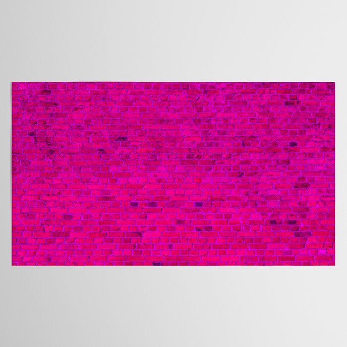 Bright Neon Hot Pink Fuchsia Brick Wall Tablecloth Gallery Image 2