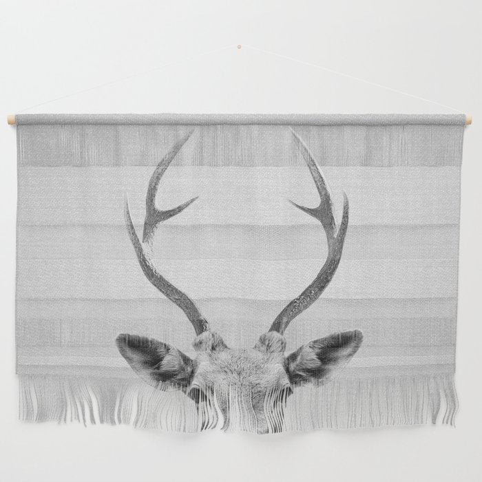 Deer - Black & White Wall Hanging Gallery Image 1