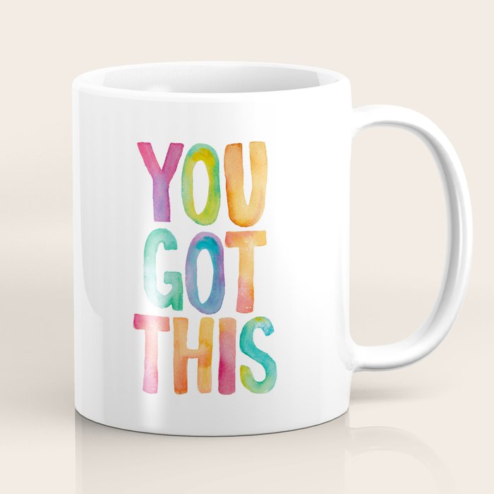 You Got This Rainbow Watercolor Coffee Mug Gallery Image 1