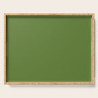 Retro Christmas Olive Green Solid Colour Serving Tray Gallery Image 1