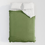Retro Christmas Olive Green Solid Colour Duvet Cover Gallery Image 6