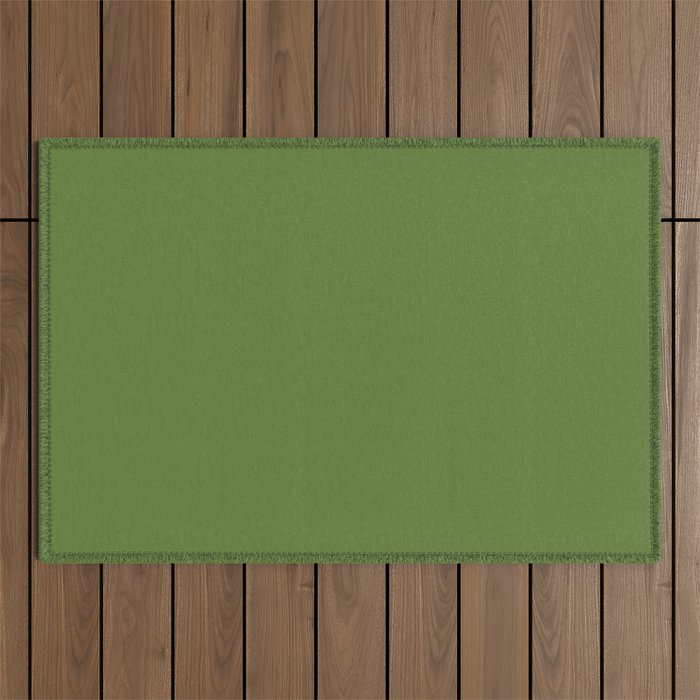 Retro Christmas Olive Green Solid Colour Outdoor Rug Gallery Image 1