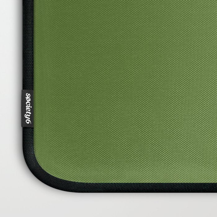 Retro Christmas Olive Green Solid Colour Laptop Sleeve Gallery Image 3
