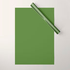 Retro Christmas Olive Green Solid Colour Wrapping Paper Gallery Image 1