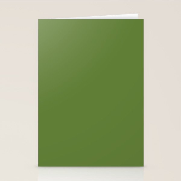 Retro Christmas Olive Green Solid Colour Stationery Card Gallery Image 1