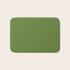 Retro Christmas Olive Green Solid Colour Bath Mat Gallery Image 1