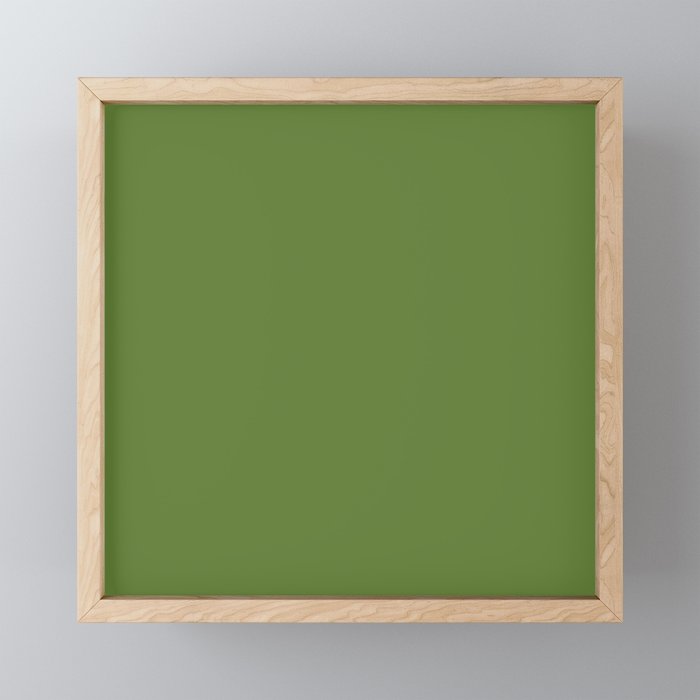 Retro Christmas Olive Green Solid Colour Mini Art Print Gallery Image 1