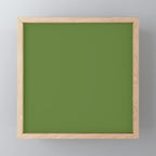 Retro Christmas Olive Green Solid Colour Mini Art Print Gallery Image 1