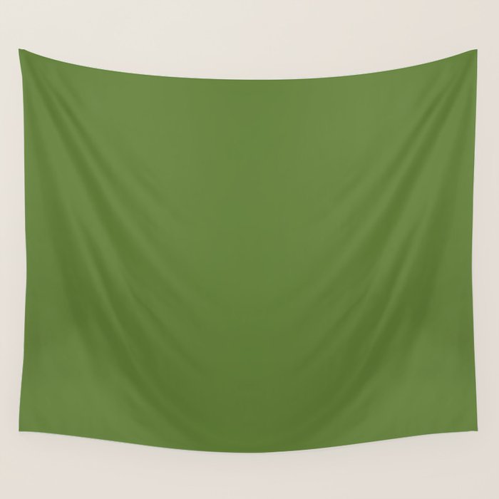 Retro Christmas Olive Green Solid Colour Wall Tapestry Gallery Image 4
