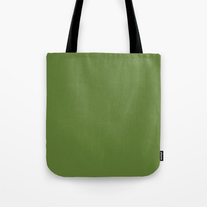 Retro Christmas Olive Green Solid Colour Tote Bag Gallery Image 1