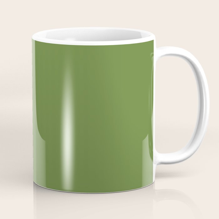 Retro Christmas Olive Green Solid Colour Coffee Mug Gallery Image 1