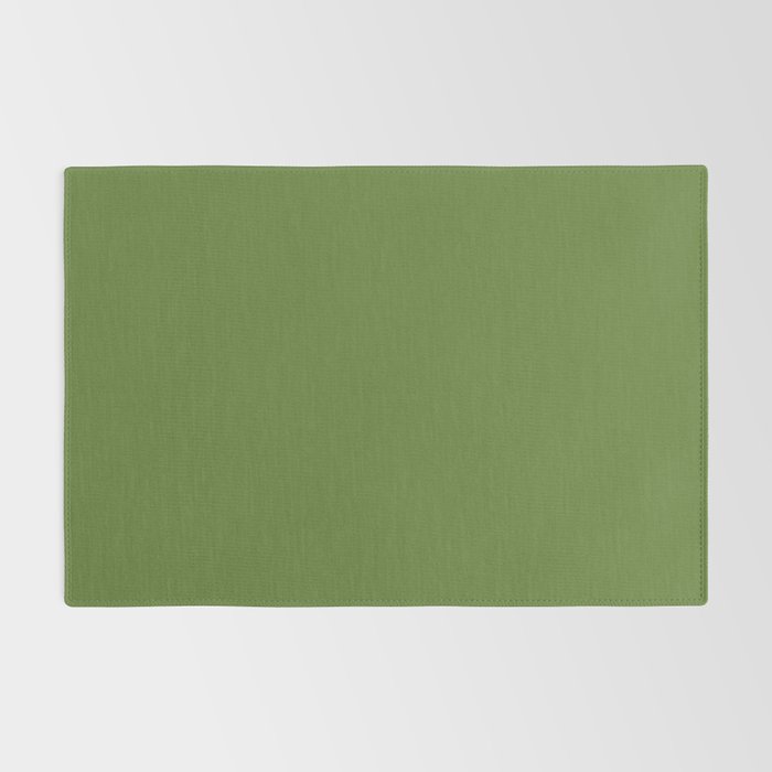 Retro Christmas Olive Green Solid Colour Rug Gallery Image 2