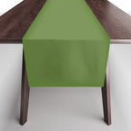 Retro Christmas Olive Green Solid Colour Table Runner Gallery Image 1