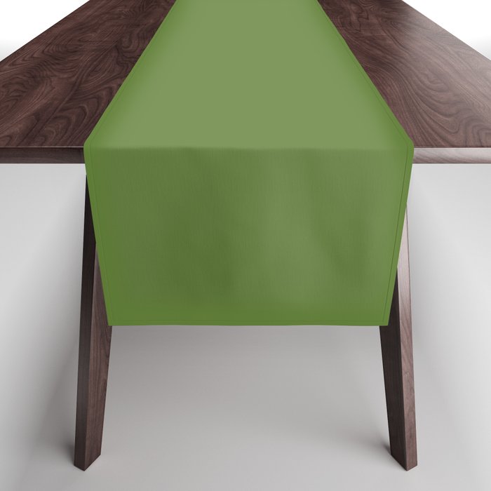 Retro Christmas Olive Green Solid Colour Table Runner Gallery Image 1