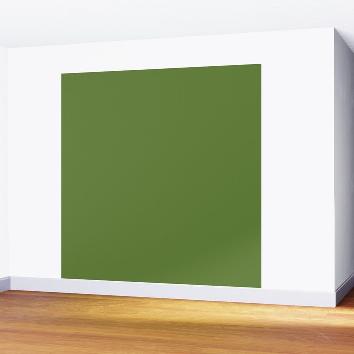 Retro Christmas Olive Green Solid Colour Wall Mural Gallery Image 2