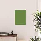 Retro Christmas Olive Green Solid Colour Poster Gallery Image 2