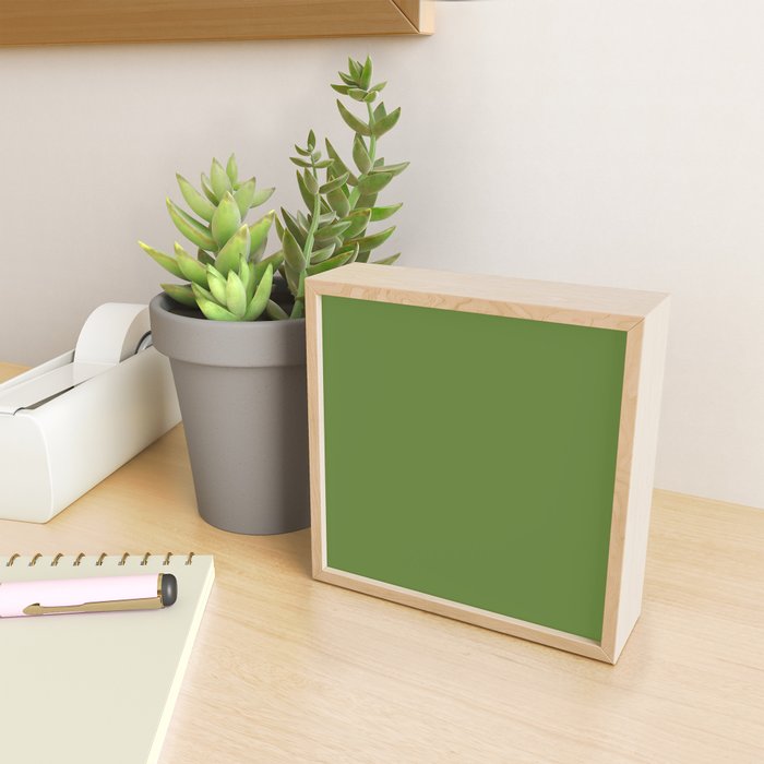 Retro Christmas Olive Green Solid Colour Mini Art Print Gallery Image 2