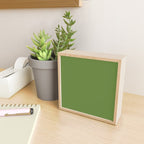 Retro Christmas Olive Green Solid Colour Mini Art Print Gallery Image 2
