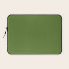 Retro Christmas Olive Green Solid Colour Laptop Sleeve Gallery Image 1