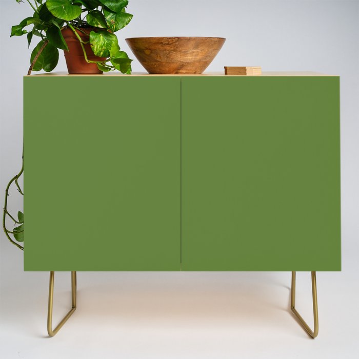 Retro Christmas Olive Green Solid Colour Credenza Gallery Image 1