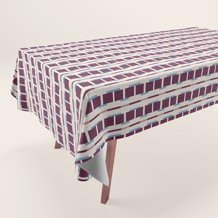 Burgundy Grid Elegance Tablecloth Gallery Image 1