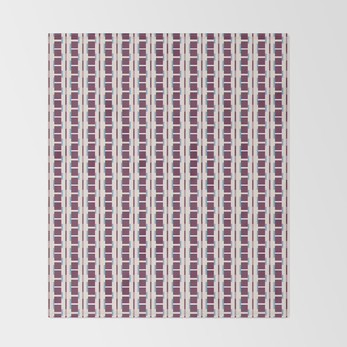 Burgundy Grid Elegance Throw Blanket Gallery Image 2