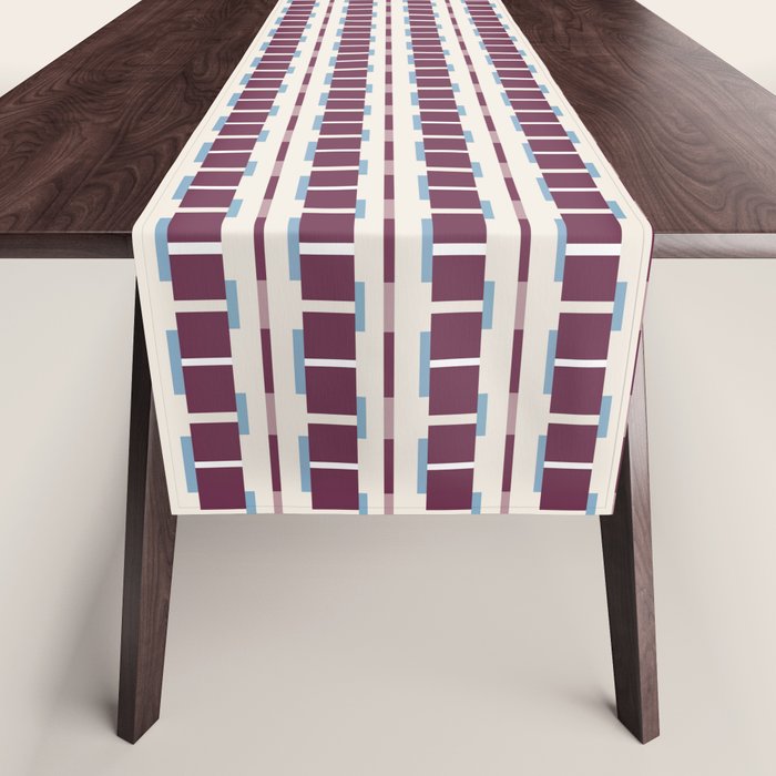 Burgundy Grid Elegance Table Runner Gallery Image 1