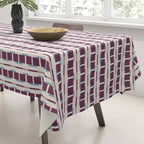 Burgundy Grid Elegance Tablecloth Gallery Image 3