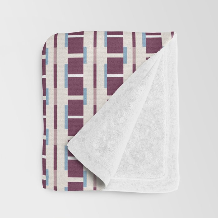 Burgundy Grid Elegance Throw Blanket Gallery Image 3