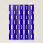 Minimalist Geo Chain Vertical Block Stripe Pattern in Cobalt Blue and Beige Stationery Card Gallery Image 2