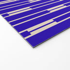 Minimalist Geo Chain Vertical Block Stripe Pattern in Cobalt Blue and Beige Welcome Mat Gallery Image 2