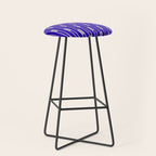 Minimalist Geo Chain Vertical Block Stripe Pattern in Cobalt Blue and Beige Stool Gallery Image 1