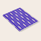 Minimalist Geo Chain Vertical Block Stripe Pattern in Cobalt Blue and Beige Notebook Gallery Image 2