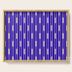 Minimalist Geo Chain Vertical Block Stripe Pattern in Cobalt Blue and Beige Serving Tray Gallery Image 1