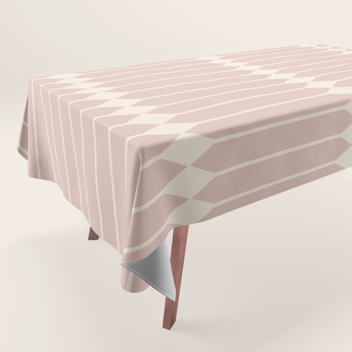 Minimal Geometric Pattern - Neutral Pink Tablecloth Gallery Image 1