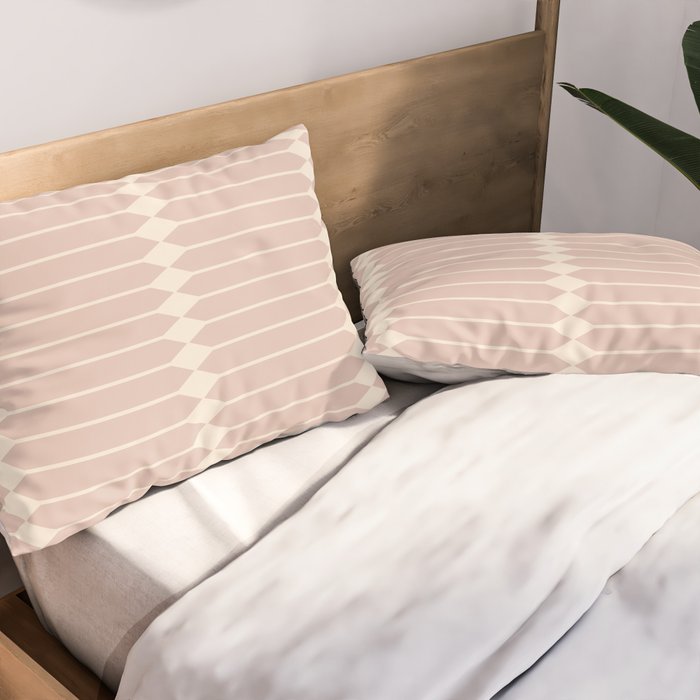 Minimal Geometric Pattern - Neutral Pink Pillow Sham Gallery Image 2
